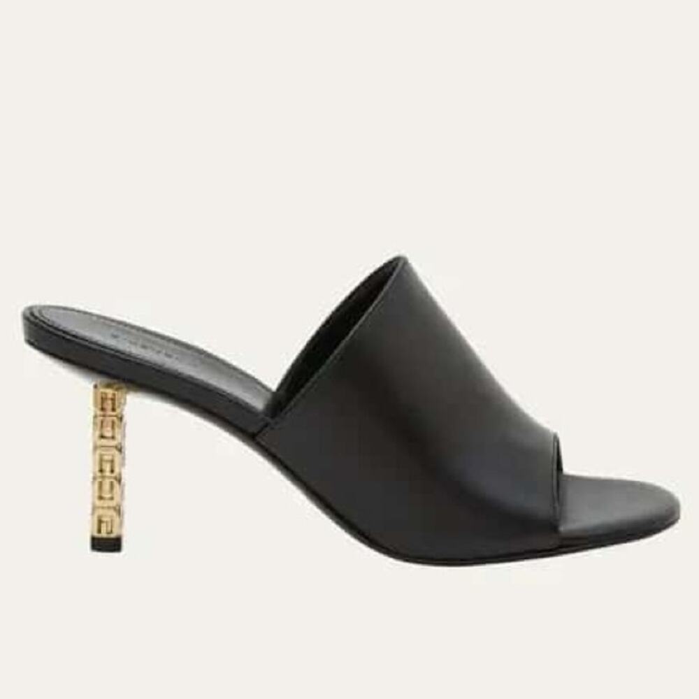 Givenchy Black and Gold Mules